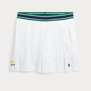 Ralph Lauren White Pleated Skirt with Green and Blue Trim- US OPEN size 6x girls